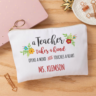A Teacher Takes a Hand Personalized Zipper Pouch