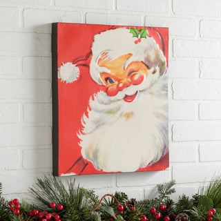 Large Vintage Santa Metal Sign