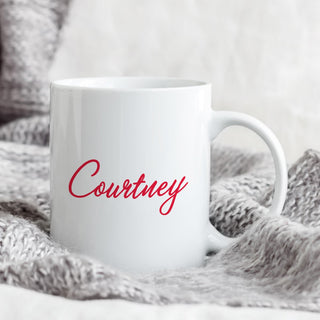 Lashes and Lips Personalized White Coffee Mug - 11 oz.