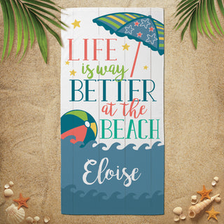 Life is Way Better Plush Velour Beach Towel