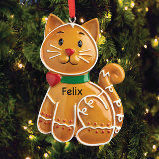 Gingerbread Cat Personalized Ornament