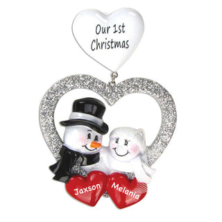 Our 1st Christmas Snow Couple Ornament