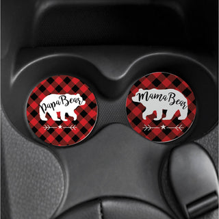 Mama and Papa Bear Car Coaster Set