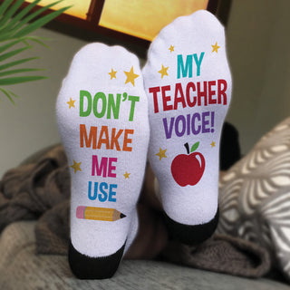 Teacher Voice No-Show Socks