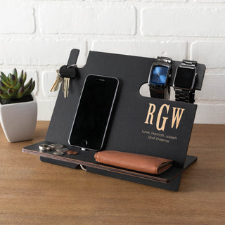 Black Wood Desk Organizer