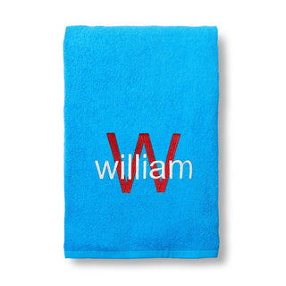 Colorful Initial Terry Loop Small Beach Towel