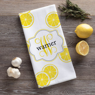Lemons Personalized Tea Towel