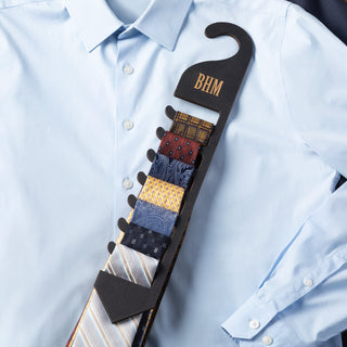 Personalized Black Wood Tie Holder