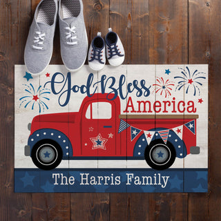 God Bless America Pickup Truck Doormat - 18x27 Inch, 1/8" Thin