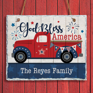 God Bless America Wall Slate