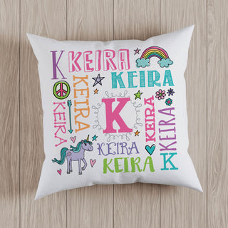 My Name Personalized Pastel Throw Pillow