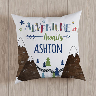 Adventure Awaits Primary Throw Pillow