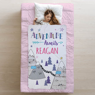 Adventure Awaits Pastel Fuzzy Blanket