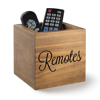 Black Remote Wood Storage Box