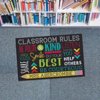 Classroom Rules Doormat - 18x27 Inch, 1/8" Thin