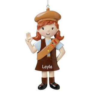 Girl's Club Brown Personalized Ornament