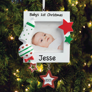 1st Christmas Red & Green Frame Ornament