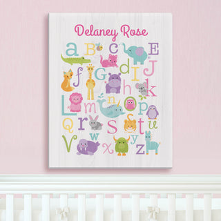 Alphabet Animals Pastel 16x20 Canvas