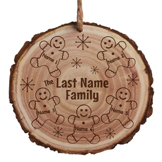 Gingerbread Family Personalized Bark Ornament