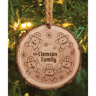 Gingerbread Family Personalized Bark Ornament