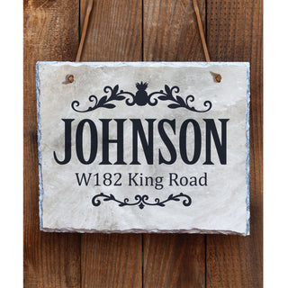Pineapple Family Name Wall Slate