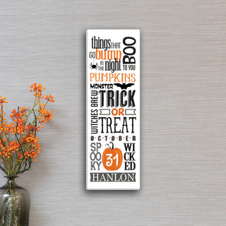 Halloween Words 6x18 Canvas