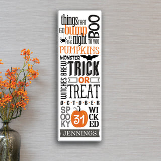 Halloween Words 9x27 Canvas