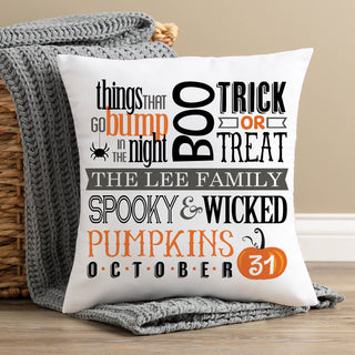 Halloween Words Throw Pillow