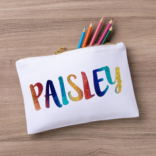 Rainbow Personalized Large Zipper Pouch