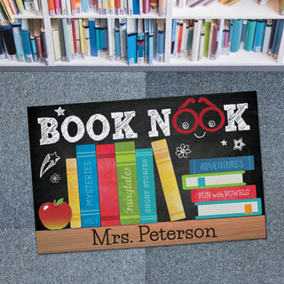 Book Nook Personalized Doormat - 18x27 Inch, 1/8" Thin