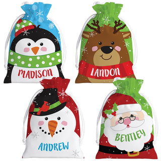 Christmas Characters Mini Drawstring Gift Bag