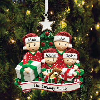 Personalized Opening Presents Family Ornament