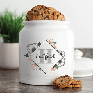Name and Initial Floral Cookie Jar