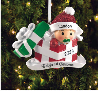 Baby In Present Ornament