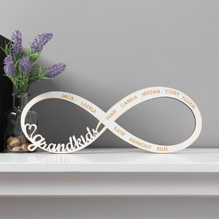 Grandkids Infinity White Plaque