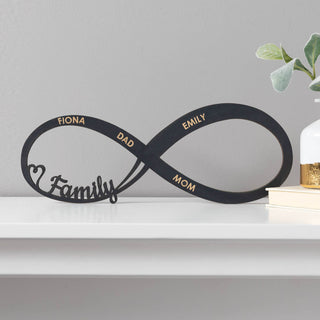 Family Infinity Black Plaque