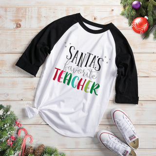Santa's Favorite Teacher Black Sports Jersey