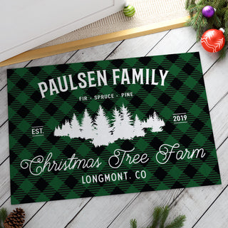 Christmas Tree Farm Personalized Doormat - 18x27 Inch, 1/8" Thin