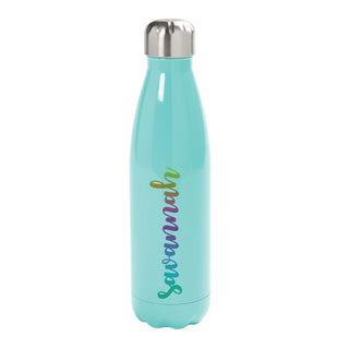 Personalized Name Aqua Stainless Steel Water Bottle