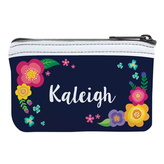 Nighttime Flowers Personalized Coin Purse