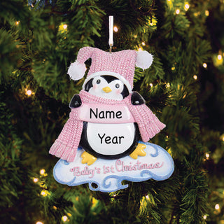 1st Christmas Girl Penguin Ornament