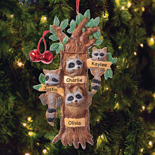 Raccoon Family Personalized Ornament