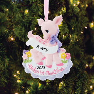 1st Christmas Girl Deer Ornament