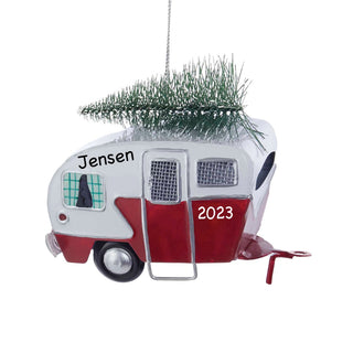 Christmas Tree Red Camper Ornament