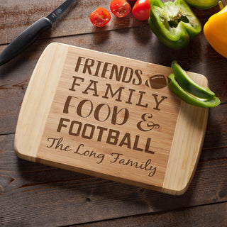 Friends Family Football Bamboo Cutting Board