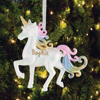 Pastel Mane Unicorn Personalized Ornament