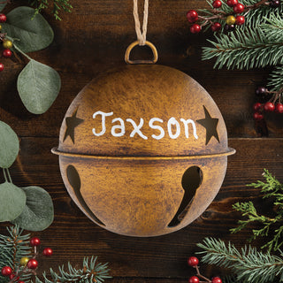 Rustic Antique Gold Metal Bell Ornament