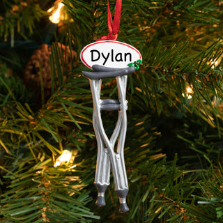 Crutches Personalized Ornament