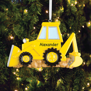 Yellow Back Hoe Ornament
