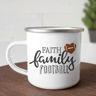 Personalized Faith Family Football Camp Mug - 11 oz.